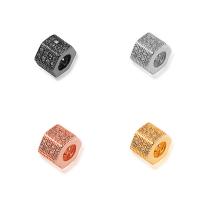 Cubic Zirconia grânulos de latão Micro Pave, cobre, banhado, DIY & micro pavimento em zircônia cúbica, Mais cores pare escolha, níquel, chumbo e cádmio livre, 7.50x7.40mm, 5PCs/Bag, vendido por Bag