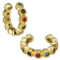 Trendy ear cuffs, Messing, gold plated, micro pave zirconia & voor vrouw, 3mm,9mm, 10paren/Lot, Verkocht door Lot