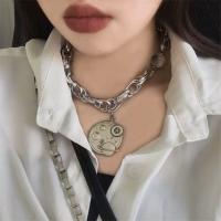 Zinc Alloy Jewelry Necklace portable silver color 43cm Sold By PC