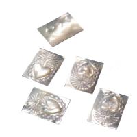 Natural White Shell Pendants Rectangle Carved DIY white Sold By Bag