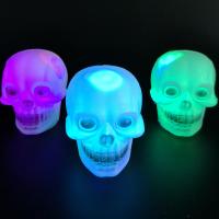 Plastik Oswietlenie nocne, Czaszka, pół ręcznie, Halloween biżuteria, biały, 65*50*60mm, sprzedane przez PC