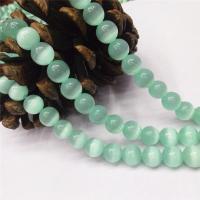 Cats Eye Jewelry Beads Round polished DIY turquoise blue Sold Per 38 cm Strand