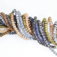 Rondelle-Krystal-Perler, Krystal, forgyldt, du kan DIY, flere farver til valg, 4*3mm, Hole:Ca. 1mm, Solgt af Strand