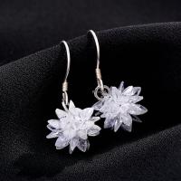 Brass Drop Earring with Cubic Zirconia portable white Sold By Pair