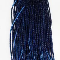 Crystal Beads Column plated DIY Capri Blue 6*2.5mm Approx 1mm Sold By Strand