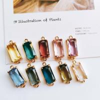 Mässing smycken Connector, Kristall, med Mässing, DIY, fler färger för val, 2.20x0.85x0.65cm, 20PC/Bag, Säljs av Bag