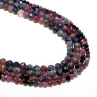 Χάντρες Κοσμήματα πολύτιμος λίθος, Ρουμπίνι, με Sapphire, Γύρος, φυσικός, DIY & πολύπλευρη, μικτά χρώματα, 2mm, Sold Με Strand