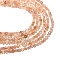 Gemstone Smycken Pärlor, Sunstone, Rund, naturlig, DIY & fasetterad, gyllene, 4mm, Ca 95PC/Strand, Säljs av Strand
