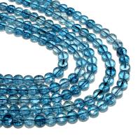 Φυσικό χαλαζία κοσμήματα χάντρες, Μπλε Χαλαζίας, Flat Γύρος, φυσικός, DIY & πολύπλευρη, μπλε, 90PCs/Strand, Sold Με Strand