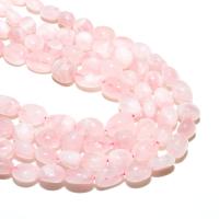Grânulos de quartzo rosa natural, elipse, naturais, DIY, rosa, 8*10mm, vendido por Strand