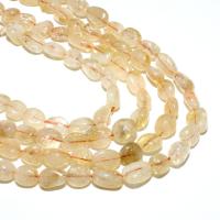 Natural Citrine Beads Ellipse DIY yellow 8*10mm Sold By Strand