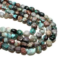 Perles bijoux en pierres gemmes, Chrysocolle (Pierre naturelle Phoenix), ellipse, naturel, DIY, couleurs mélangées, 8*12mm, Environ 30PC/brin, Vendu par brin