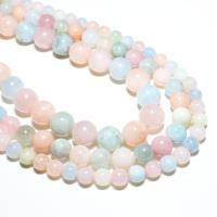 Perles bijoux en pierres gemmes, morganite, Rond, naturel, DIY, multicolore, 6mm, Vendu par brin