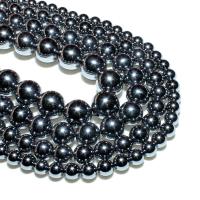 Gemstone Smycken Pärlor, Terahertz Stone, Rund, naturlig, DIY, svart, Säljs av Strand