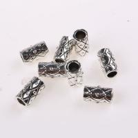 Zinc Alloy Tube Beads Column antique silver color plated DIY & large hole nickel lead & cadmium free Approx 6mm Sold By Bag