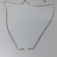 Cadeia de colar de latão, cobre, cromado de cor dourada, DIY, 1.24mm,8.27mm, comprimento Aprox 15.74 inchaltura, 10vertentespraia/Lot, vendido por Lot