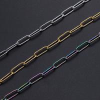 Rustfrit stål Oval Chain, Stainless Steel, forgyldt, du kan DIY, flere farver til valg, Solgt af Strand