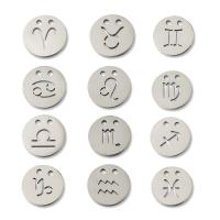 Stainless Steel Pendants 12 Signs of the Zodiac polished mirror effect & Zodiac symbols jewelry Sold By Bag