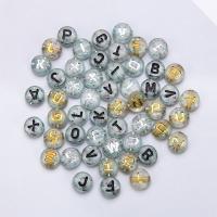 Alphabet Acrylic Beads Round DIY & transparent & with letter pattern 4*7mm Approx 1.8mm Sold By Bag