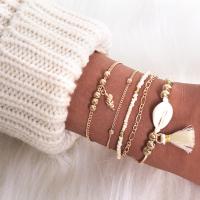 Zinc Alloy Bracelet 5 pieces & portable & fashion jewelry golden Sold By Set