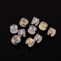 Brass Ear Nut Component with Silicone Round gold color plated DIY 6.5mm Sold By PC