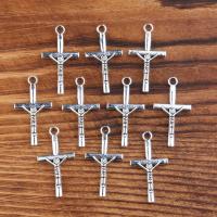 Zinc Alloy Cross Pendants plated vintage & DIY silver color nickel lead & cadmium free 15*28mm Sold By PC