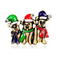 Zinc Alloy Brooches Christmas Design & fashion jewelry & with rhinestone Sold By PC