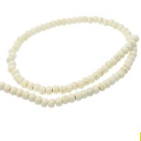 Perline in turchese, turchese sintetico, Cerchio, lucido, DIY, bianco, 4*6mm, 100PC/filo, Venduto da filo