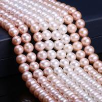 Runde ferskvandskulturperle Beads, Ferskvandsperle, forskellig størrelse for valg, flere farver til valg, Solgt Per Ca. 14.5 inch Strand