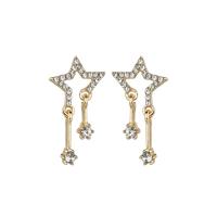 Zinc Alloy Drop Earrings with 925 Sterling Silver plated micro pave cubic zirconia & for woman nickel lead & cadmium free 27mm Sold By Pair