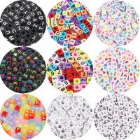 Alphabet Acrylic Beads Round DIY 6u00d76mm Approx 4mm Sold By Bag