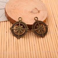 Zinc Alloy Ship Wheel & Anchor Pendant fashion jewelry & DIY antique bronze color Sold By Bag