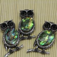 Natural Abalone Shell Pendants Owl plated DIY Sold By PC