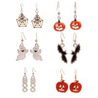 Zinc Alloy Drop Earrings with enamel plated fashion jewelry & Halloween Jewelry Gift & for woman nickel lead & cadmium free Sold By Pair