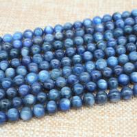 Χάντρες Κοσμήματα πολύτιμος λίθος, Kyanite, Γύρος, γυαλισμένο, DIY & διαφορετικό μέγεθος για την επιλογή, μπλε, Sold Με Strand