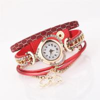 Wrap Watch, PU Leather, with Alloy, for woman, more colors for choice, 410x26mm, Sold By G