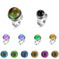 Glass Gemstone Open Finger Ring with Metal Alloy plated fashion jewelry & Unisex Sold By PC