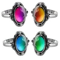 Glass Gemstone Open Finger Ring, with Metal Alloy, plated, Adjustable & fashion jewelry & Unisex, 15x15x15cm, Sold By PC