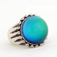 Mood Finger Ring, Tibetan Style, with Glass Gemstone, plated, fashion jewelry & Unisex & different size for choice, more colors for choice, nickel, lead & cadmium free, Sold By PC