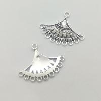 Zinc Alloy Chandelier Earring Component Fan antique silver color plated DIY nickel lead & cadmium free Sold By Bag