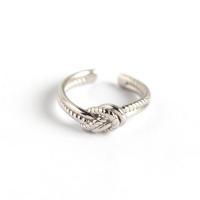 925 Sterling Silver Cuff Finger Ring plated adjustable & for woman 7mm 16.5mm US Ring Sold By PC