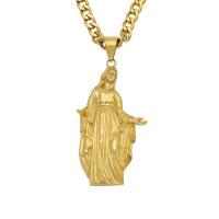 Stainless Steel Pendants 316 Stainless Steel Virgin Mary plated fashion jewelry & Unisex golden nickel lead & cadmium free 83*36mm Sold By PC