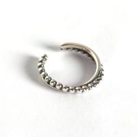 925 Sterling Silver Cuff Finger Ring antique silver color plated adjustable & for woman 17mm US Ring .5 Sold By PC