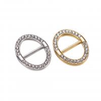 Scarf Buckle Zinc Alloy Ellipse plated & for woman & with rhinestone nickel lead & cadmium free Sold By PC