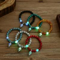 Gemstone Bracelets Alloy plated fashion jewelry & luminated 8MM Inner Approx 55mm Sold By Strand
