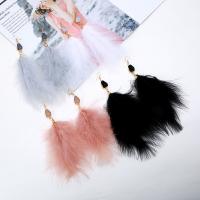 Fashion Feather Earring Zinc Alloy with Feather fashion jewelry Sold By Pair