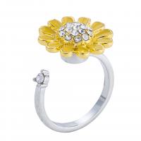 Zinc Alloy Manchet Finger Ring, plated, mode sieraden & glazuur & met strass, meer kleuren voor de keuze, Verkocht door PC
