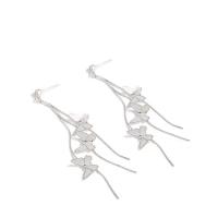 Zinc Alloy Drop Earrings Butterfly plated fashion jewelry & for woman nickel lead & cadmium free 30mm Sold By Pair