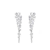 Cubic Zirconia Micro Pave Brass Earring with Cubic Zirconia fashion jewelry Sold By Pair