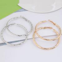 Zinc Alloy Hoop Earring Donut plated for woman nickel lead & cadmium free 50mm Sold By Pair